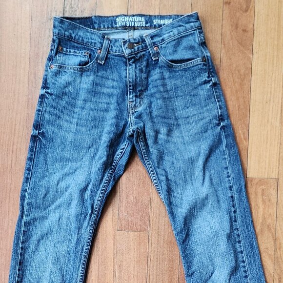 Signature by Levi Strauss Medium Wash Straight Leg Jeans Size W29 L32 - Picture 2 of 13